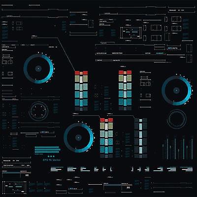 EPS 해외이미지 일러스트 사람없음 디지털 인포그래픽 사이버 UI 인터페이스 SF 해외일러스트 파일형식 벡터 이미지허브