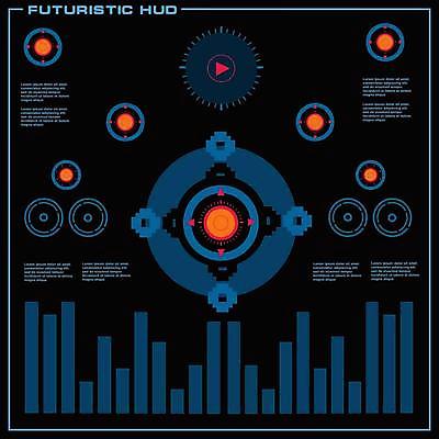 EPS 해외이미지 일러스트 사람없음 디지털 사이버 UI 인터페이스 SF 해외일러스트 파일형식 벡터 이미지허브