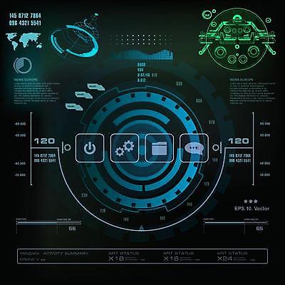 EPS 해외이미지 일러스트 사람없음 디지털 사이버 UI 인터페이스 SF 해외일러스트 파일형식 벡터 이미지허브
