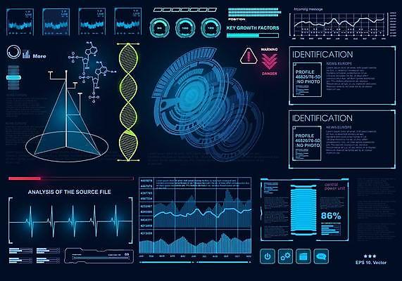 EPS 해외이미지 일러스트 사람없음 디지털 인포그래픽 사이버 UI 인터페이스 SF 해외일러스트 파일형식 벡터 이미지허브
