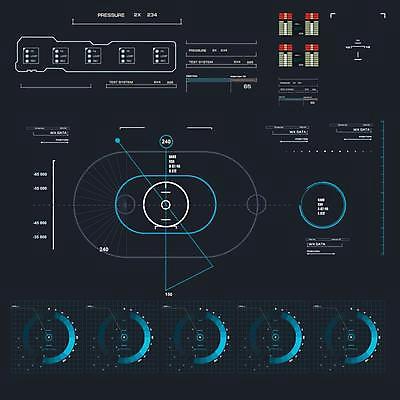 EPS 해외이미지 일러스트 사람없음 디지털 인포그래픽 사이버 UI 인터페이스 SF 해외일러스트 파일형식 벡터 이미지허브