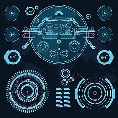 EPS 해외이미지 일러스트 사람없음 디지털 사이버 UI 인터페이스 SF 해외일러스트 파일형식 벡터 이미지허브