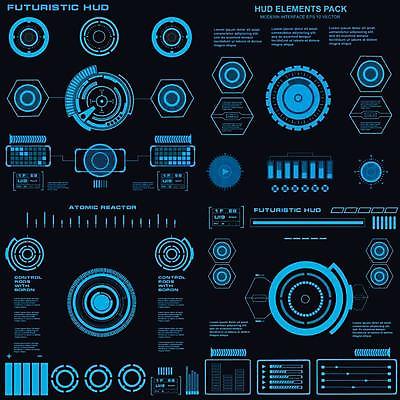 EPS 해외이미지 일러스트 사람없음 디지털 인포그래픽 사이버 UI 인터페이스 SF 해외일러스트 파일형식 벡터 이미지허브