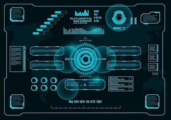 EPS 해외이미지 일러스트 사람없음 디지털 인포그래픽 사이버 UI 인터페이스 SF 해외일러스트 파일형식 벡터 이미지허브