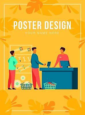 EPS 해외이미지 전신 디자인 응시 남자 포스터 일러스트 서기 상반신 성인 타이포그라피 세명 노란색 상점 공구 기다림 구매 계산대 장바구니 진열장 쇼핑바구니 열대잎 줄서기 얼굴없음 성인남자만 해외일러스트 문자 시선 컬러 잎 모션 사람 쇼핑 바구니 도구 남자만 성인만 파일형식 벡터 이미지허브