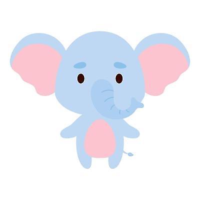EPS 해외이미지 하늘색 일러스트 사람없음 귀여움 만화 코끼리캐릭터 해외일러스트 동물캐릭터 컨셉 코끼리 파란색 파일형식 벡터 이미지허브
