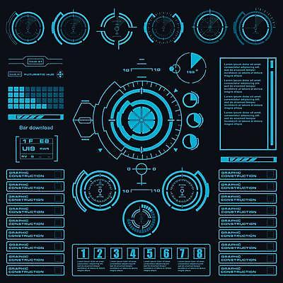 EPS 해외이미지 일러스트 사람없음 디지털 인포그래픽 사이버 UI 인터페이스 SF 해외일러스트 파일형식 벡터 이미지허브