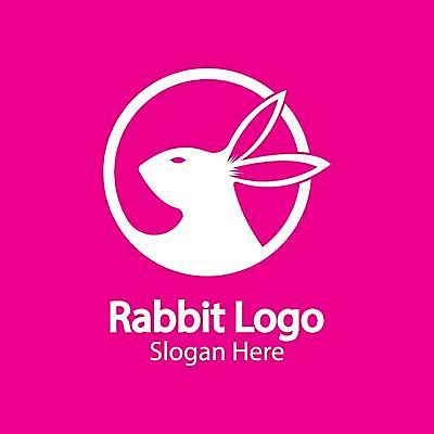 EPS 해외이미지 동물 디자인 분홍색 일러스트 사람없음 토끼 원형 심볼 심플 해외일러스트 도형 컬러 포유류 반려동물 파일형식 벡터 이미지허브