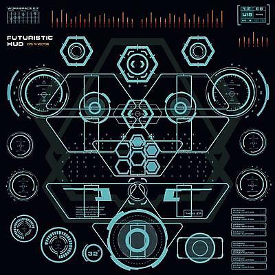 EPS 해외이미지 일러스트 사람없음 디지털 인포그래픽 사이버 UI 인터페이스 SF 해외일러스트 파일형식 벡터 이미지허브