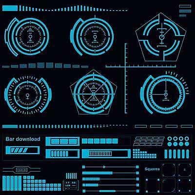 EPS 해외이미지 일러스트 사람없음 디지털 인포그래픽 사이버 UI 인터페이스 SF 해외일러스트 파일형식 벡터 이미지허브