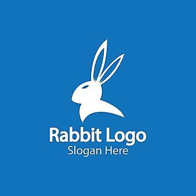 EPS 해외이미지 동물 디자인 일러스트 사람없음 파란색 토끼 심볼 심플 해외일러스트 컬러 포유류 반려동물 파일형식 벡터 이미지허브