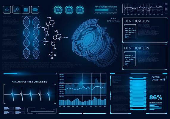 EPS 해외이미지 일러스트 사람없음 디지털 인포그래픽 사이버 UI 인터페이스 SF 해외일러스트 파일형식 벡터 이미지허브