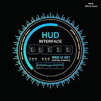 EPS 해외이미지 일러스트 사람없음 디지털 사이버 UI 인터페이스 SF 해외일러스트 파일형식 벡터 이미지허브