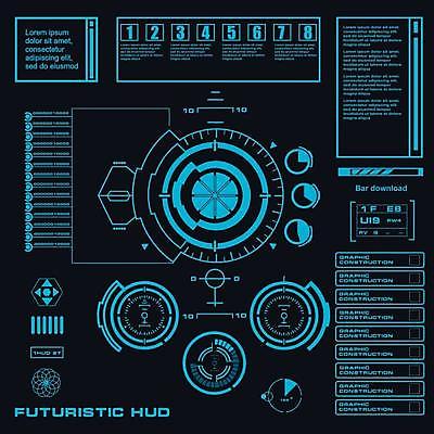 EPS 해외이미지 일러스트 사람없음 디지털 인포그래픽 사이버 UI 인터페이스 SF 해외일러스트 파일형식 벡터 이미지허브