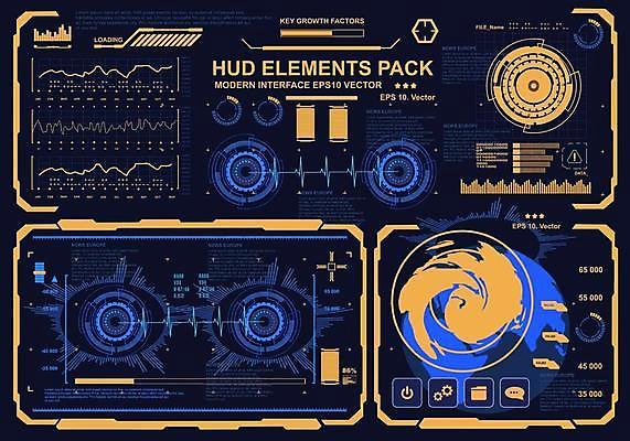 EPS 해외이미지 일러스트 사람없음 디지털 인포그래픽 사이버 UI 인터페이스 SF 해외일러스트 파일형식 벡터 이미지허브