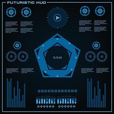 EPS 해외이미지 디자인 백그라운드 컨셉 일러스트 추상 미래 사람없음 그래픽 디지털 스크린 정보 원형 사이버 레이아웃 시스템 계기판 오각형 인터페이스 가상 인터랙티브 해외일러스트 도형 무늬 파일형식 벡터 이미지허브
