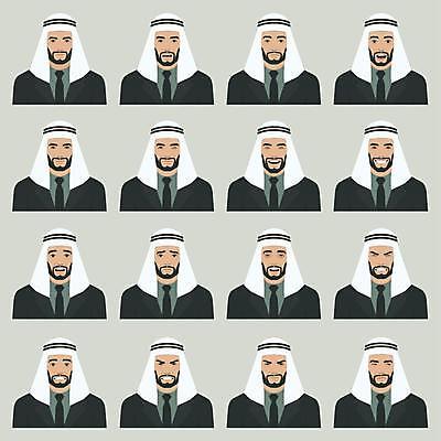EPS 해외이미지 캐릭터 전통 남자 행복 감정 얼굴 일러스트 수염 미소 사람 세트 머리 분노 표현 비즈니스맨 이슬람교 만화 아라비아 사우디아라비아 아랍어 아바타 해외일러스트 일러캐릭터 종교 비즈니스 중동 표정 신체부위 직장인 파일형식 벡터 이미지허브