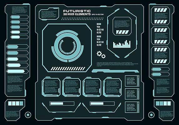 EPS 해외이미지 일러스트 사람없음 디지털 인포그래픽 사이버 UI 인터페이스 SF 해외일러스트 파일형식 벡터 이미지허브