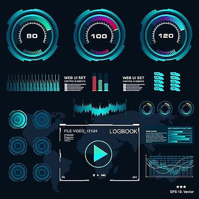 EPS 해외이미지 일러스트 사람없음 디지털 인포그래픽 사이버 UI 인터페이스 SF 해외일러스트 파일형식 벡터 이미지허브