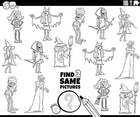 EPS 해외이미지 캐릭터 디자인 교육 어린이 일러스트 골격 사람 소녀 소년 그래픽 10대 책 파티 검은색 유치원 게임 흰색 쌍 퍼즐 어플리케이션 만화 그림 마녀 페이지 문제집 발견 똑같은 미라 색칠공부 슈퍼히어로 해외일러스트 일러캐릭터 여자 남자 컬러 청소년 놀이 이벤트 학습 색칠 영웅 파일형식 벡터 이미지허브