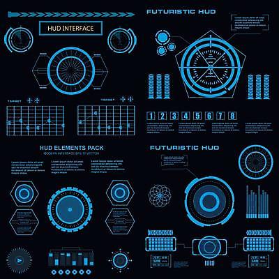 EPS 해외이미지 일러스트 사람없음 디지털 인포그래픽 사이버 UI 인터페이스 SF 해외일러스트 파일형식 벡터 이미지허브