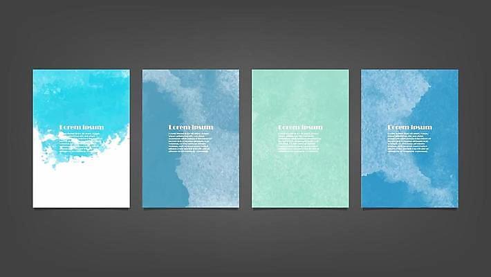 EPS 해외이미지 디자인 배너 하늘색 백그라운드 일러스트 추상 사람없음 세로 세트 해외일러스트 무늬 파란색 파일형식 벡터 이미지허브