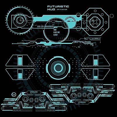 EPS 해외이미지 일러스트 사람없음 디지털 인포그래픽 사이버 UI 인터페이스 SF 해외일러스트 파일형식 벡터 이미지허브