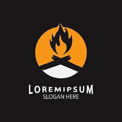 EPS 해외이미지 일러스트 사람없음 뜨거움 원형 장작 모닥불 심볼 엘리먼트 해외일러스트 도형 불 파일형식 벡터 이미지허브