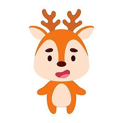 EPS 해외이미지 일러스트 사슴 사람없음 귀여움 주황색 만화 사슴캐릭터 해외일러스트 컬러 동물캐릭터 컨셉 포유류 파일형식 벡터 이미지허브