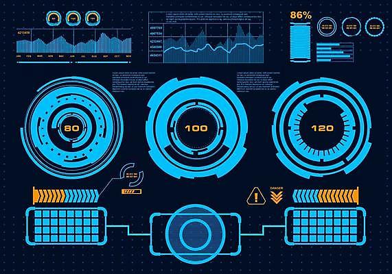 EPS 해외이미지 일러스트 사람없음 디지털 인포그래픽 사이버 UI 인터페이스 SF 해외일러스트 파일형식 벡터 이미지허브