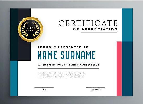 EPS 해외이미지 템플릿 일러스트 비즈니스 사람없음 파란색 흰색 모던 심플 직사각형 월계수 증명서 해외일러스트 도형 컬러 파일형식 벡터 이미지허브