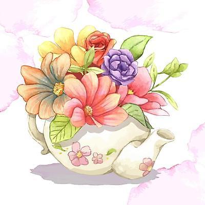 EPS 해외이미지 꽃 꽃다발 잎 일러스트 봄꽃 사람없음 봄 찻주전자 담기 해외일러스트 식물 계절 모션 주전자 파일형식 벡터 이미지허브