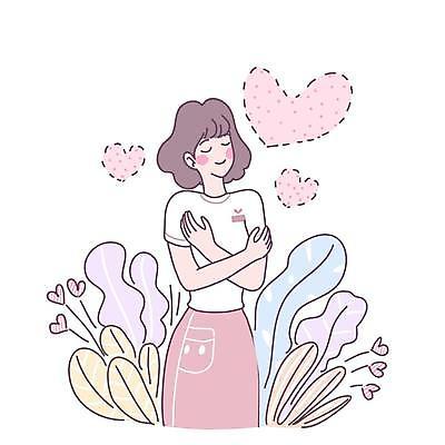 EPS 해외이미지 식물 여자 잎 일러스트 안기 사랑 한명 상반신 성인 하트 성인여자한명만 해외일러스트 모양 1 감정 모션 사람 여자한명만 성인여자만 파일형식 벡터 이미지허브