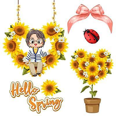 EPS 해외이미지 전신 남자 리본 어린이 꽃다발 일러스트 봄꽃 사랑 한명 소년 노란색 봄 무당벌레 레터링 소년한명만 해외일러스트 1 계절 꽃 감정 컬러 곤충 사람 남자한명만 소년만 파일형식 벡터 이미지허브