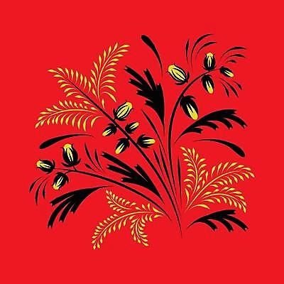 EPS 해외이미지 디자인 꽃 잎 일러스트 미술 사람없음 빨간색 화려 민화 해외일러스트 식물 컬러 컨셉 문화예술 그림 파일형식 벡터 이미지허브