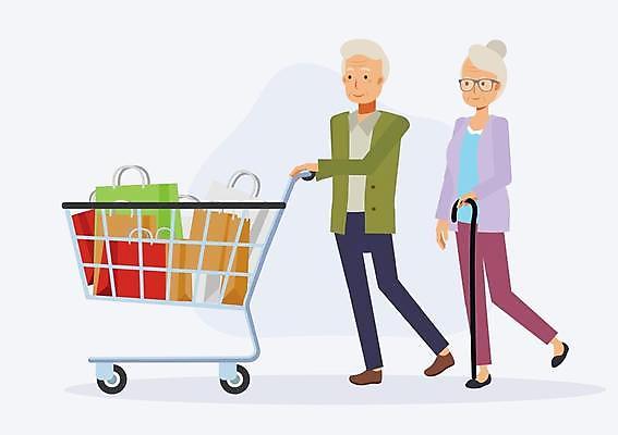 EPS 해외이미지 캐릭터 커플 여자 할아버지 남자 행복 할머니 음식 컨셉 가방 일러스트 가족 함께함 사람 쇼핑백 세일 걷기 상점 카트 시장 플랫 구매 만화 은퇴 고객 소매 슈퍼마켓 고립 옛날 조부모 해외일러스트 일러캐릭터 잡화 노년 감정 관계 모션 쇼핑 파일형식 벡터 이미지허브