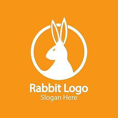 EPS 해외이미지 동물 디자인 일러스트 사람없음 노란색 토끼 원형 심볼 심플 해외일러스트 도형 컬러 포유류 반려동물 파일형식 벡터 이미지허브