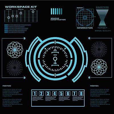 EPS 해외이미지 일러스트 사람없음 디지털 인포그래픽 사이버 UI 인터페이스 SF 해외일러스트 파일형식 벡터 이미지허브