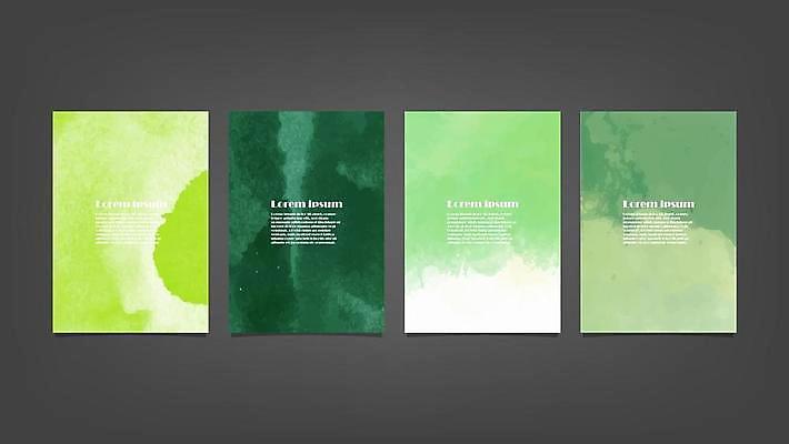 EPS 해외이미지 디자인 배너 백그라운드 일러스트 추상 사람없음 세로 연두색 세트 해외일러스트 무늬 초록색 파일형식 벡터 이미지허브