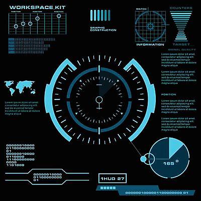 EPS 해외이미지 일러스트 사람없음 디지털 인포그래픽 사이버 UI 인터페이스 SF 해외일러스트 파일형식 벡터 이미지허브