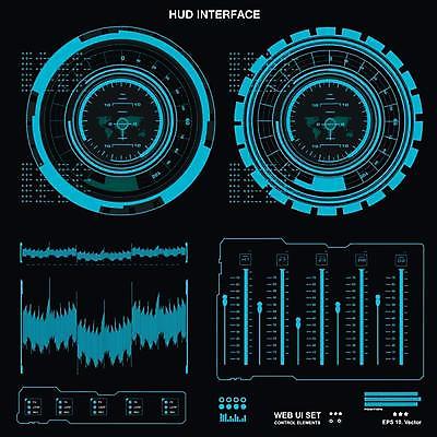 EPS 해외이미지 일러스트 사람없음 디지털 인포그래픽 사이버 UI 인터페이스 SF 해외일러스트 파일형식 벡터 이미지허브