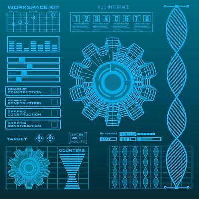EPS 해외이미지 디자인 백그라운드 컨셉 일러스트 추상 미래 사람없음 그래픽 파란색 디지털 스크린 정보 원형 사이버 톱니바퀴 레이아웃 시스템 계기판 인터페이스 가상 인터랙티브 해외일러스트 도형 컬러 무늬 파일형식 벡터 이미지허브