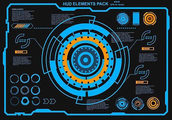 EPS 해외이미지 일러스트 사람없음 디지털 사이버 UI 인터페이스 SF 해외일러스트 파일형식 벡터 이미지허브