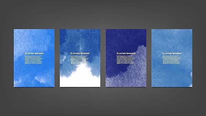 EPS 해외이미지 디자인 배너 백그라운드 일러스트 추상 사람없음 세로 파란색 세트 해외일러스트 컬러 무늬 파일형식 벡터 이미지허브