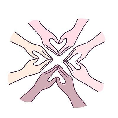 EPS 해외이미지 손 일러스트 사랑 신체부위 다인종 손모으기 손하트 해외일러스트 감정 사람 인종 손짓 파일형식 벡터 이미지허브