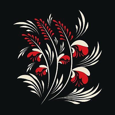 EPS 해외이미지 디자인 꽃 잎 일러스트 미술 사람없음 검은색 화려 민화 해외일러스트 식물 컬러 컨셉 문화예술 그림 파일형식 벡터 이미지허브