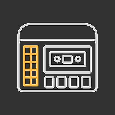 EPS 해외이미지 음악 일러스트 사람없음 카세트테이프 복고 아날로그 카세트플레이어 해외일러스트 문화예술 플레이어 파일형식 벡터 이미지허브