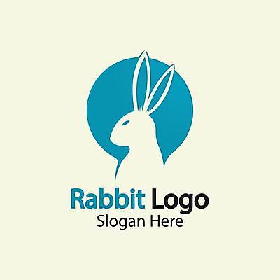 EPS 해외이미지 동물 디자인 일러스트 사람없음 파란색 토끼 원형 심볼 심플 해외일러스트 도형 컬러 포유류 반려동물 파일형식 벡터 이미지허브