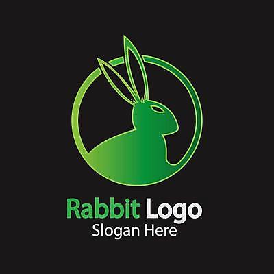 EPS 해외이미지 동물 디자인 일러스트 사람없음 초록색 검은색 토끼 원형 심볼 심플 해외일러스트 도형 컬러 포유류 반려동물 파일형식 벡터 이미지허브