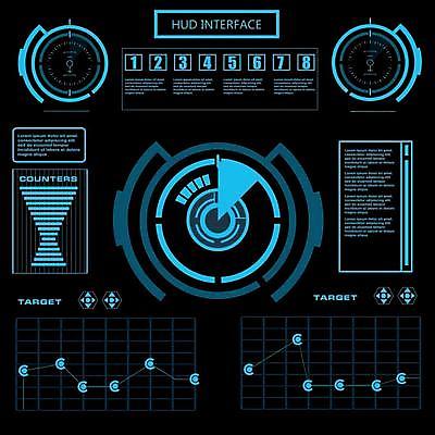 EPS 해외이미지 디자인 백그라운드 컨셉 일러스트 추상 미래 사람없음 그래픽 파란색 디지털 스크린 정보 원형 사이버 레이아웃 시스템 계기판 인터페이스 가상 인터랙티브 해외일러스트 도형 컬러 무늬 파일형식 벡터 이미지허브